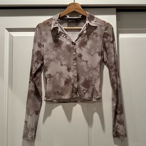 Long sleeve sheer button up